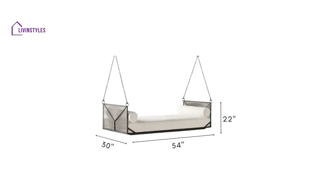 Vecoli Double Seater Hanging Swing Without Stand For Balcony Garden Swing (Grey) Braided & Rope - Swings