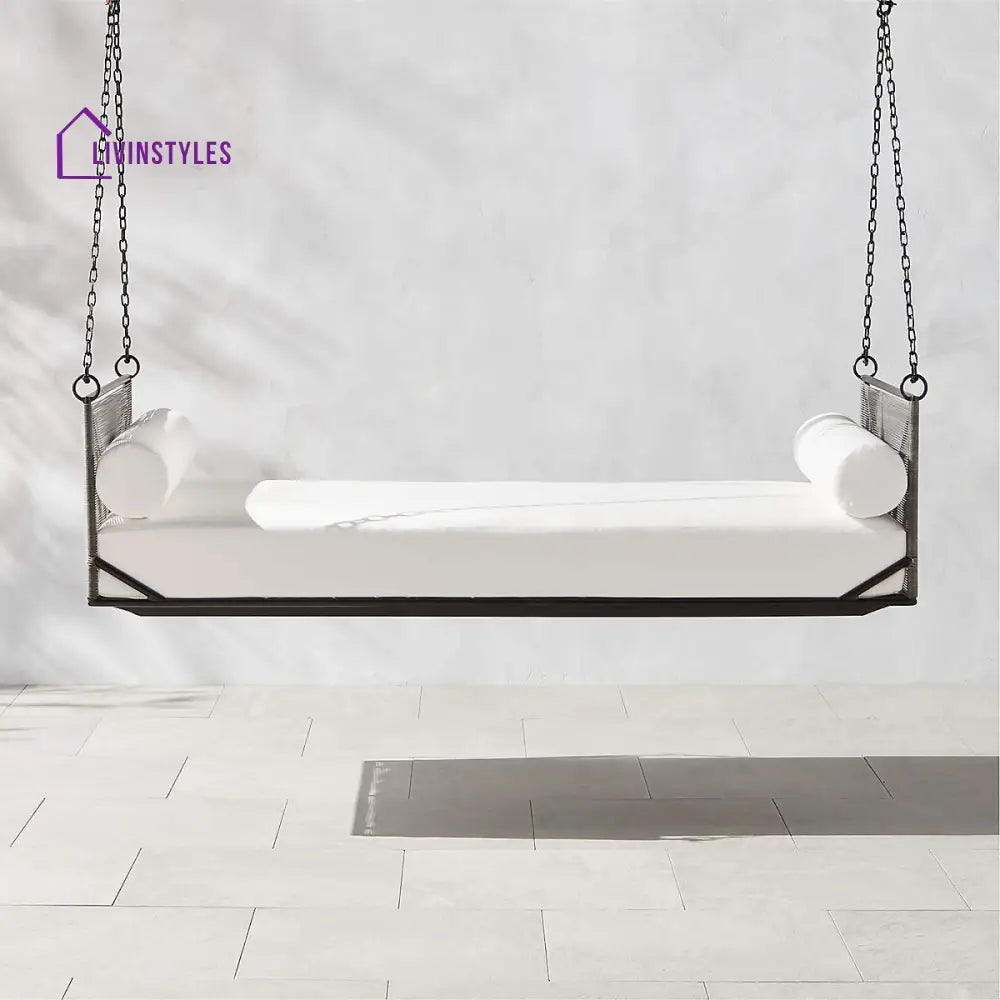 Vecoli Double Seater Hanging Swing Without Stand For Balcony Garden Swing (Grey) Braided & Rope - Swings