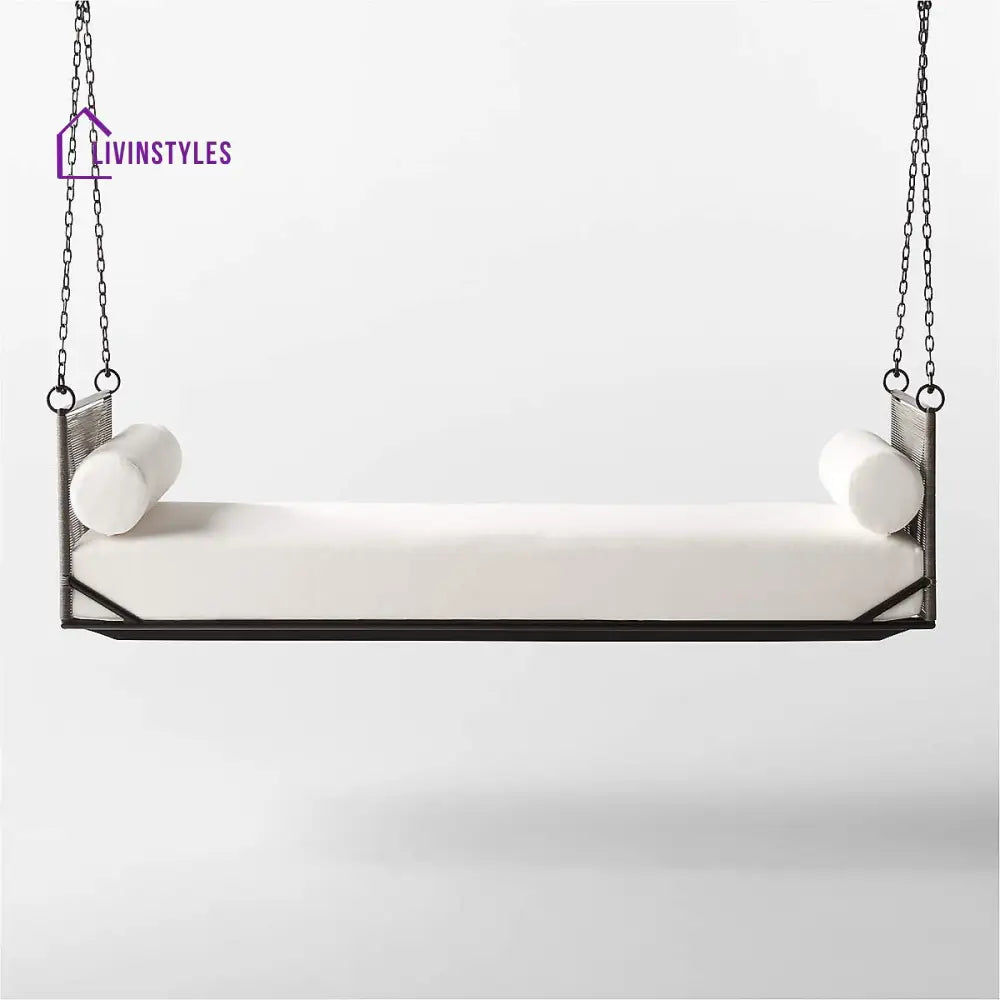 Vecoli Double Seater Hanging Swing Without Stand For Balcony Garden Swing (Grey) Braided & Rope - Swings
