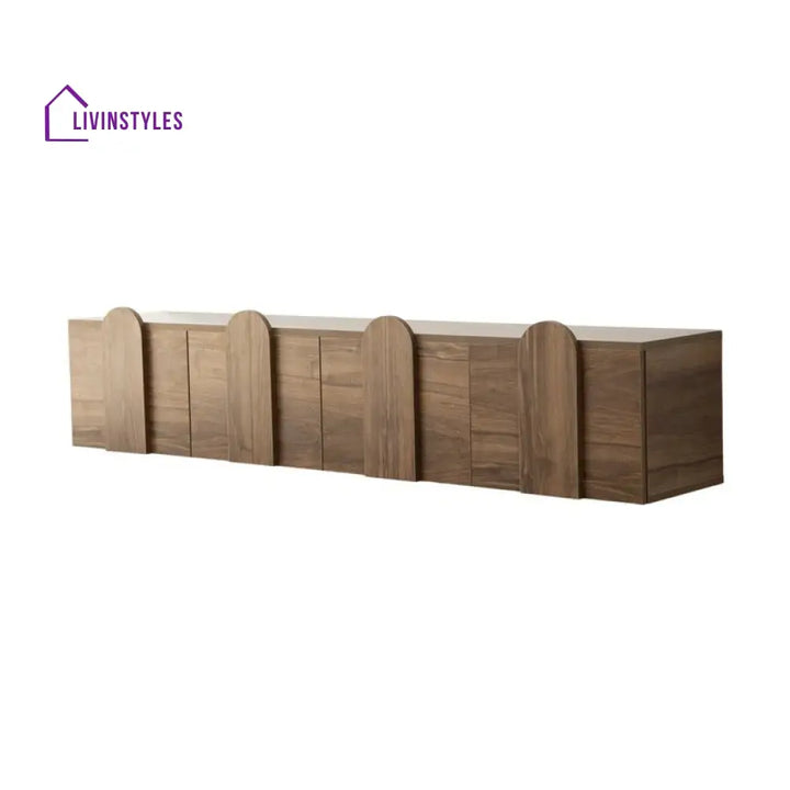 Veda Wall Mounted Wooden Finish Tv Unit Stand for Living Room