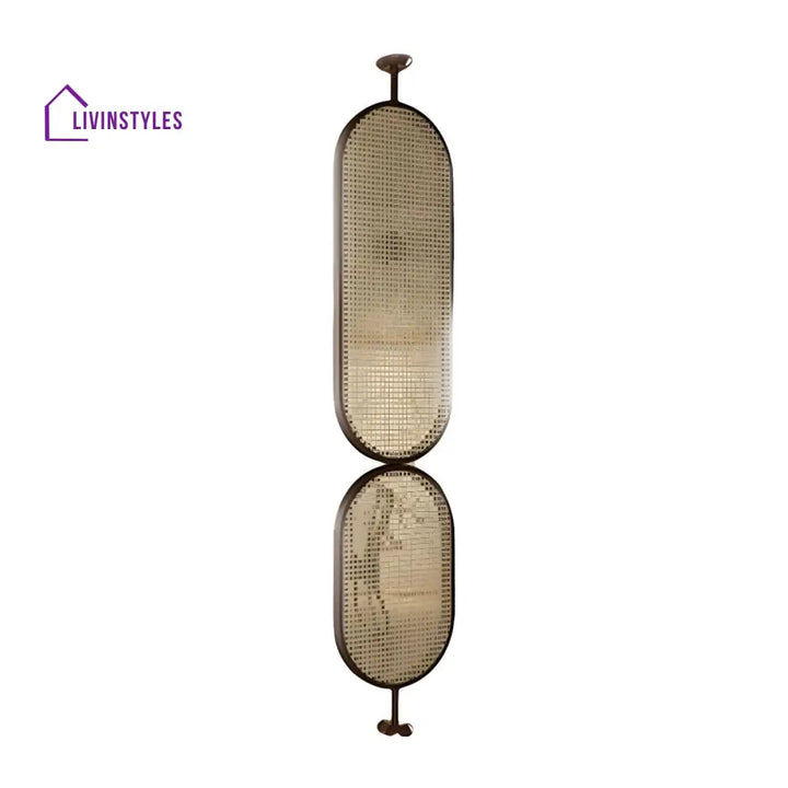 Veda Wooden and Cane Weaving Room Partition for Living Room