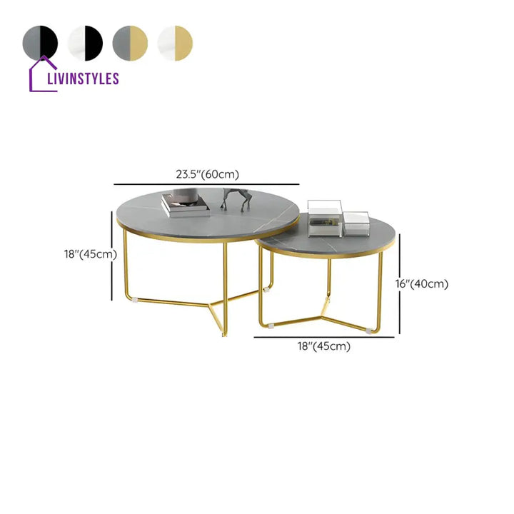 Vedant Stainless Steel Frame Coffee Table for Living Room
