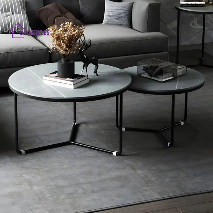 Vedant Stainless Steel Frame Coffee Table for Living Room