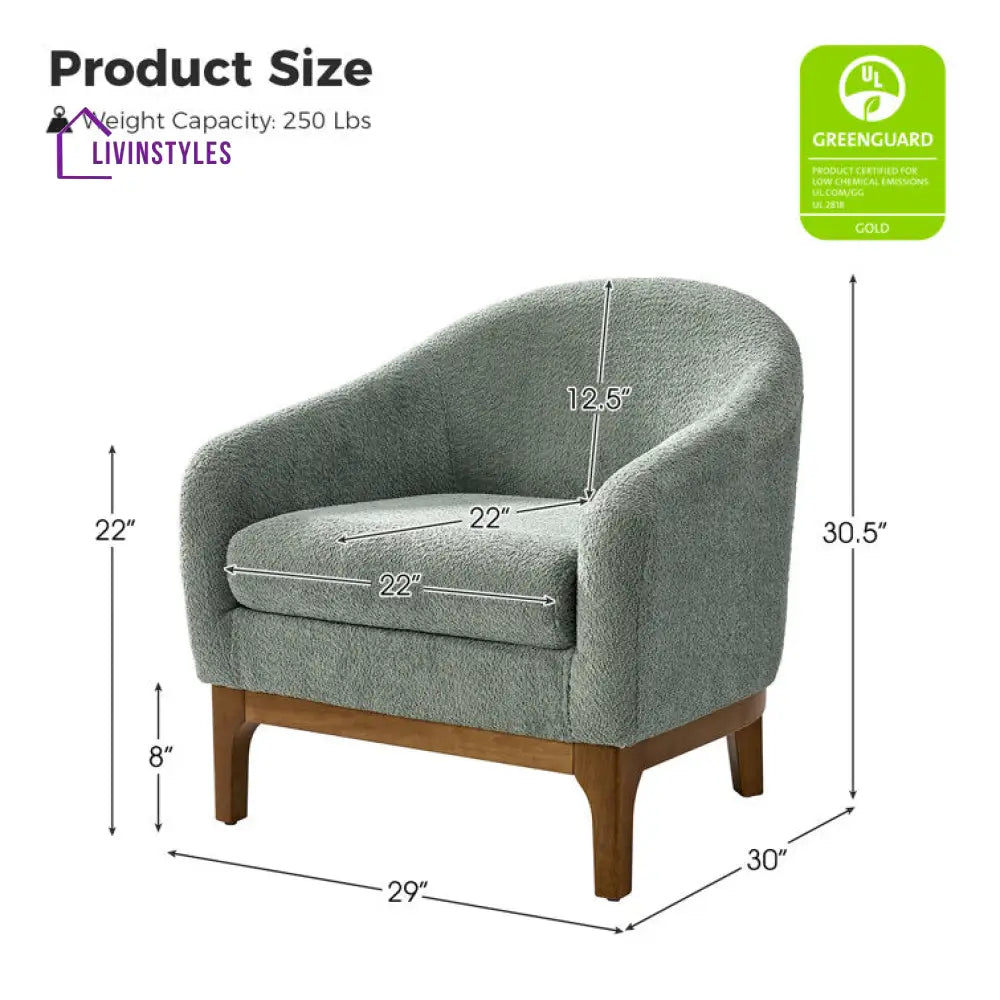 Vedhika Solid Wood and Fabric Arm Chair | Living Room Chair | Lounge Chair