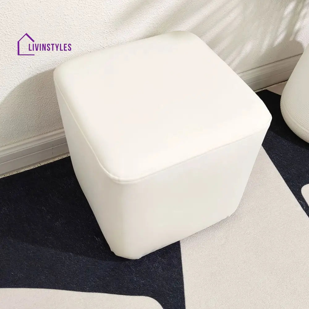 Vedhya Living Room Ottoman | Faux Leather Fabric