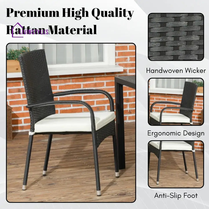 Vedika 2-Piece Outdoor Rattan Wicker Patio Dining Chairs - Dinning Chairs