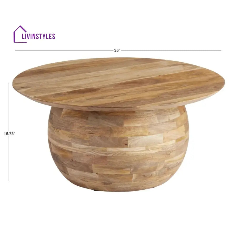 Vedika Solid Mango Wood Coffee Table for Living Room