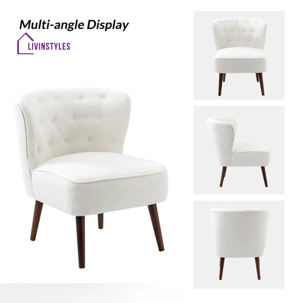Veena Solid Wood and Fabric Arm Chair | Living Room Chair | Lounge Chair