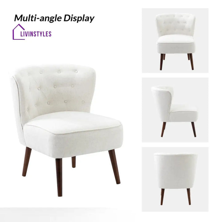Veena Solid Wood and Fabric Arm Chair | Living Room Chair | Lounge Chair