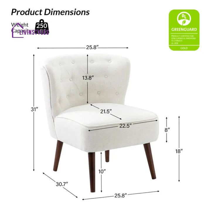 Veena Solid Wood and Fabric Arm Chair | Living Room Chair | Lounge Chair
