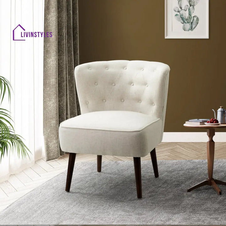 Veena Solid Wood and Fabric Arm Chair | Living Room Chair | Lounge Chair