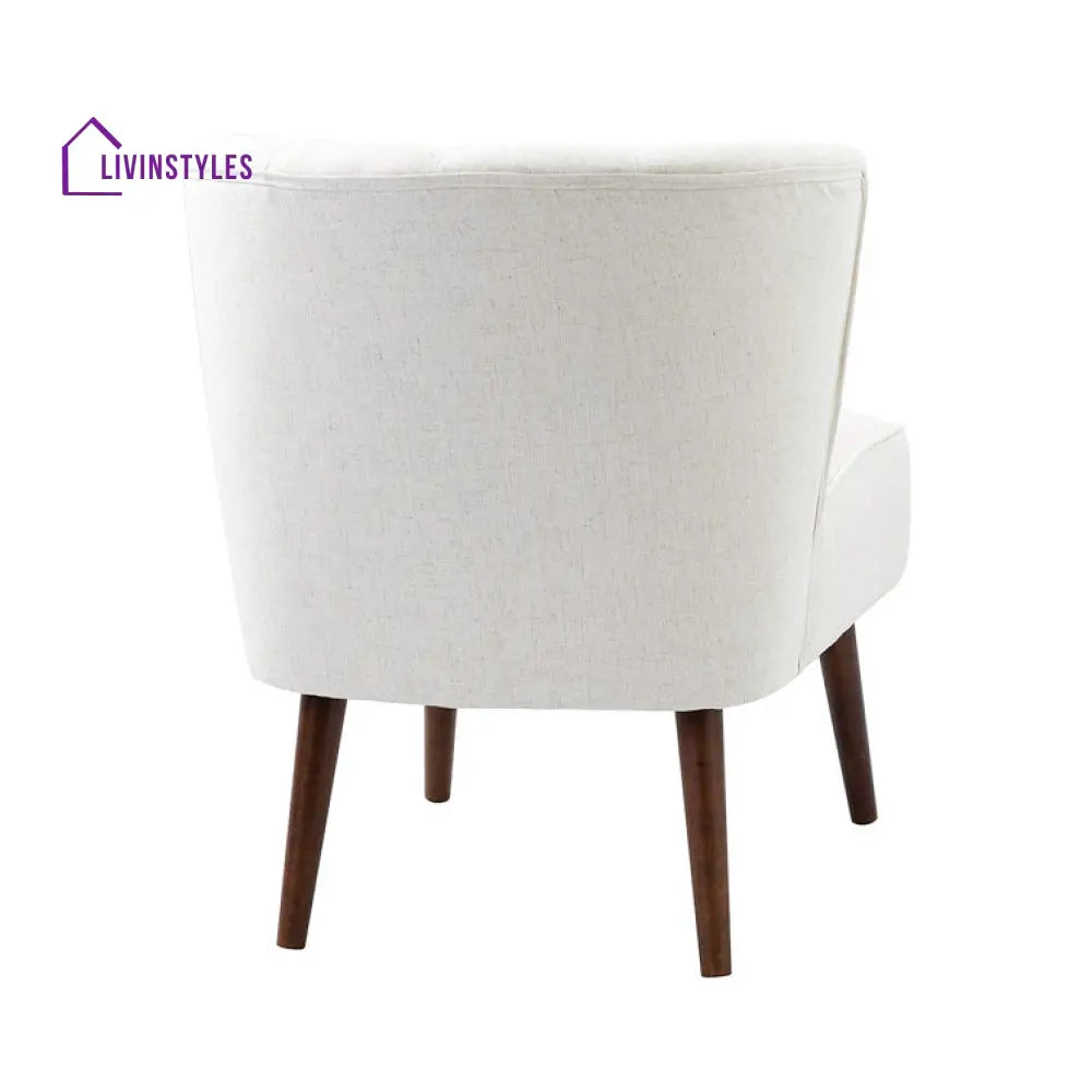 Veena Solid Wood and Fabric Arm Chair | Living Room Chair | Lounge Chair