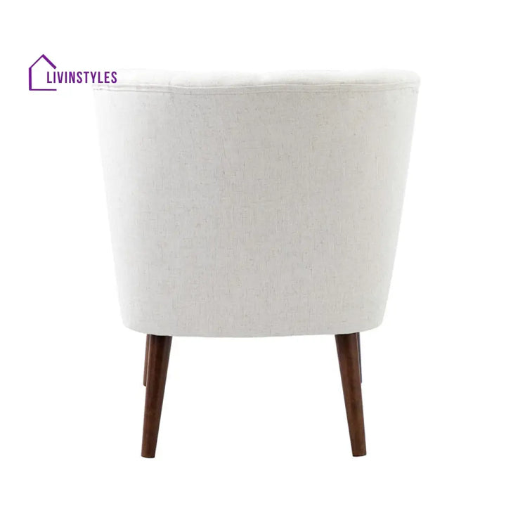 Veena Solid Wood and Fabric Arm Chair | Living Room Chair | Lounge Chair