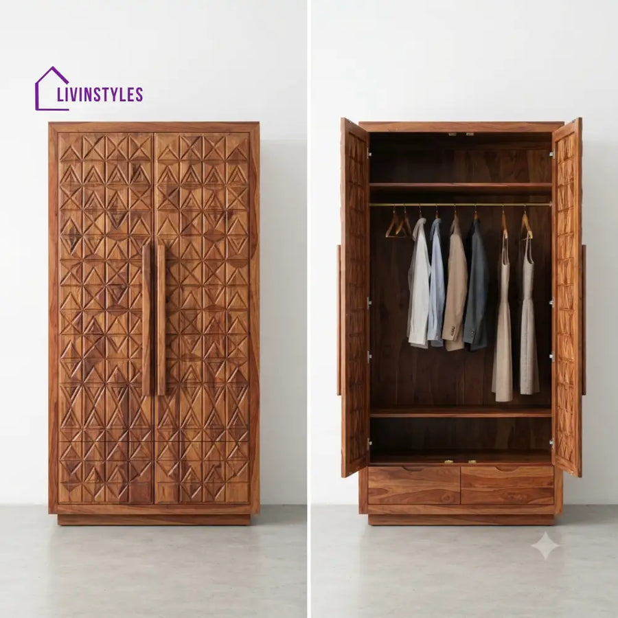 Veena Wooden Wardrobe for Clothes | Cupboard for Clothes