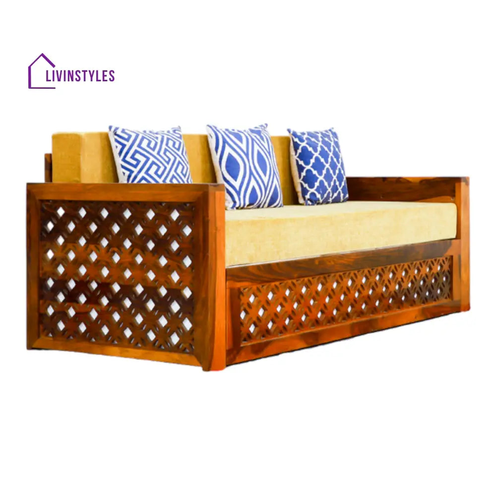 Tranquilix Sofa Cum Bed Sheesham Wood King Size SofaOuter Sofa Dimensions (Inches) 72 L x 30.5 W x 33 H Outer Bed