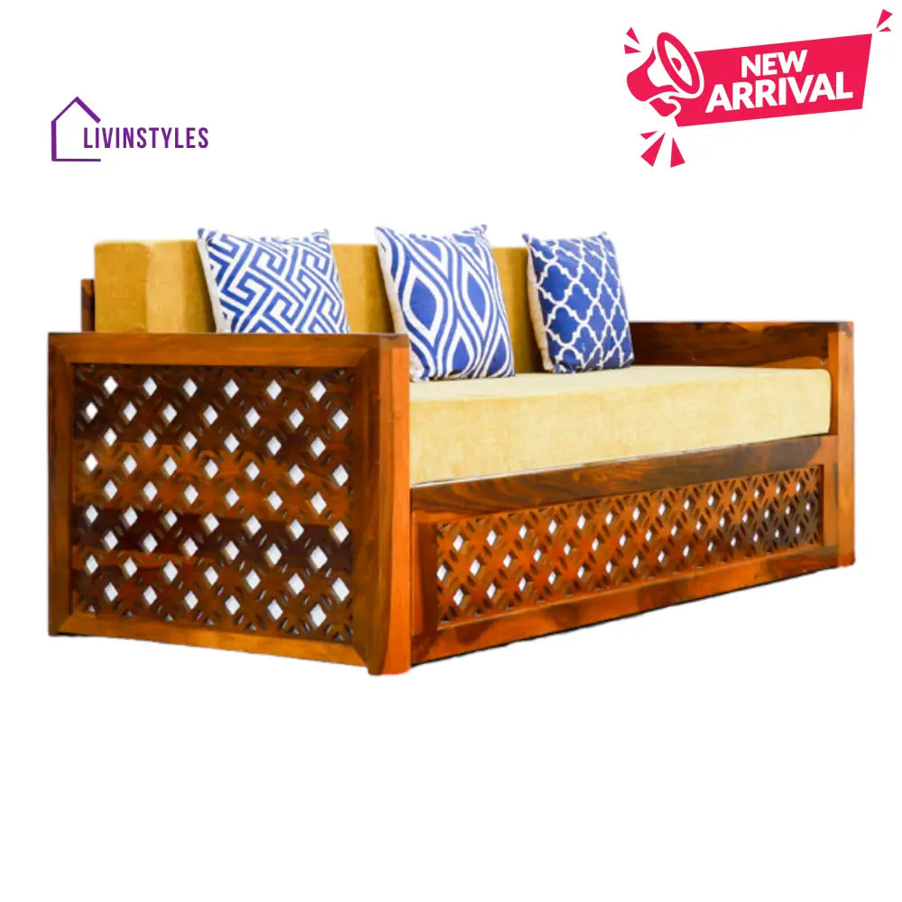 Tranquilix Sofa Cum Bed Sheesham Wood King Size SofaOuter Sofa Dimensions (Inches) 72 L x 30.5 W x 33 H Outer Bed