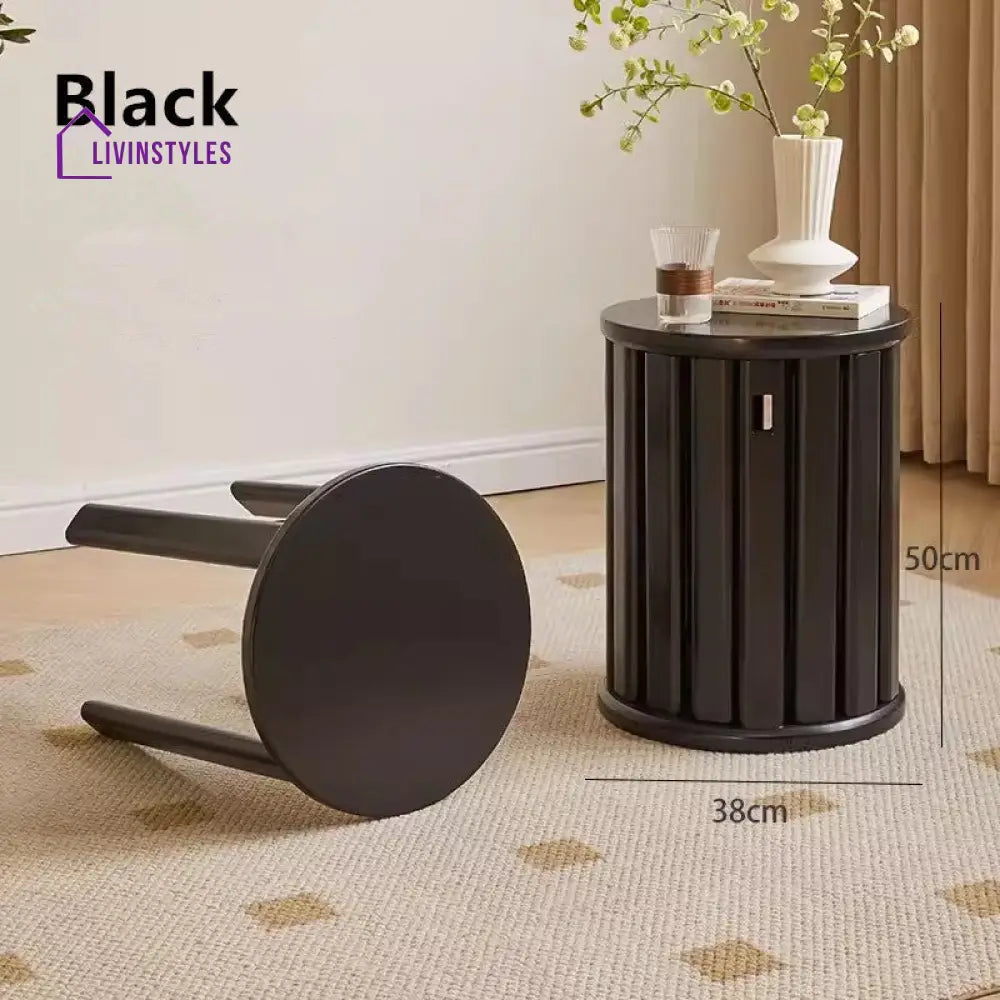 4-in-1 Solid Wood Stools BLACK Furniture