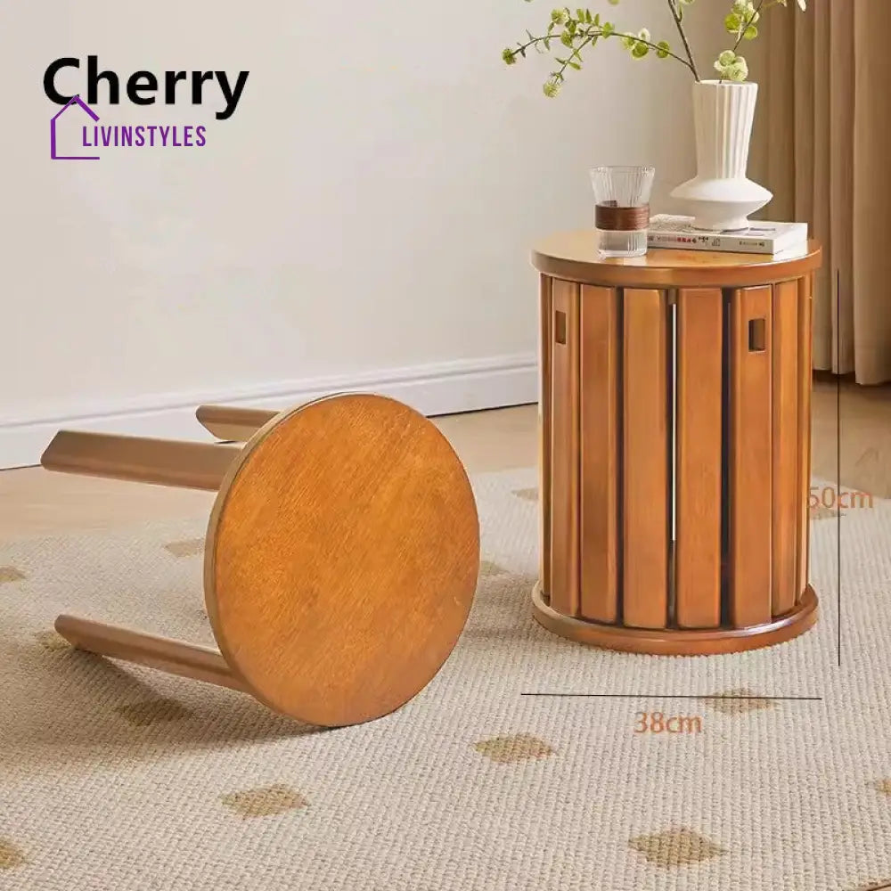 4-in-1 Solid Wood Stools CHERRY Furniture