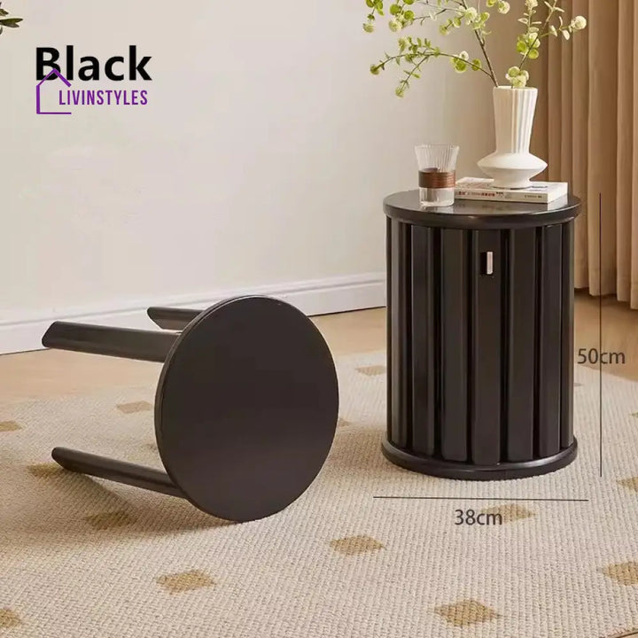 4-in-1 Solid Wood Stools BLACK Furniture