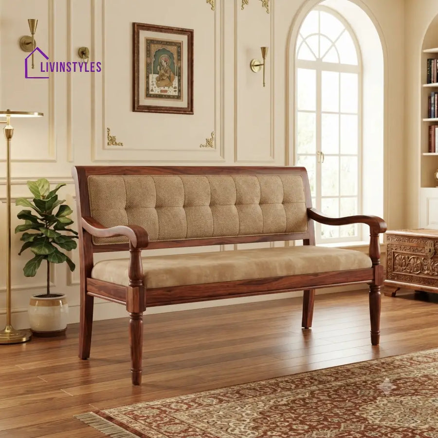 Velo Wooden Bench for Living Room | Bedroom | Extra Seating