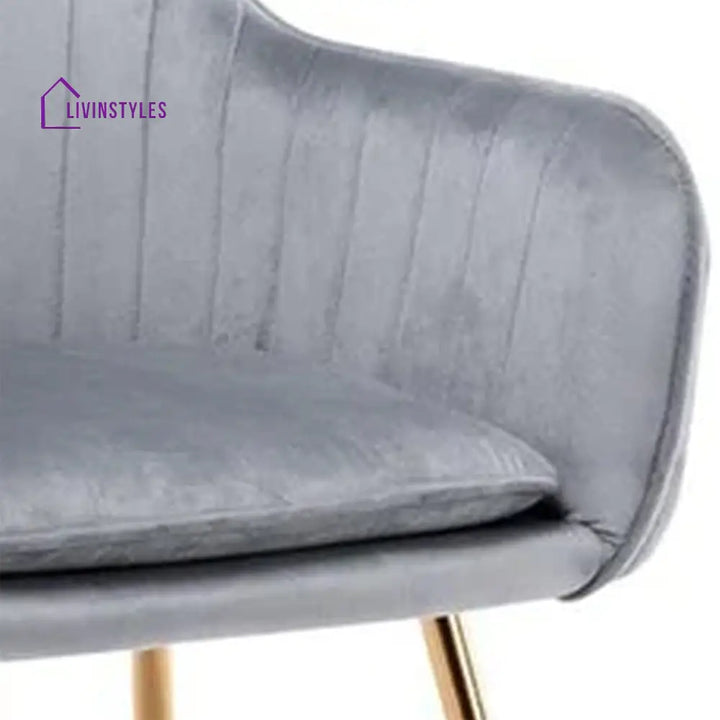 Velvet Sleek Lounge Chair Grey Furniture