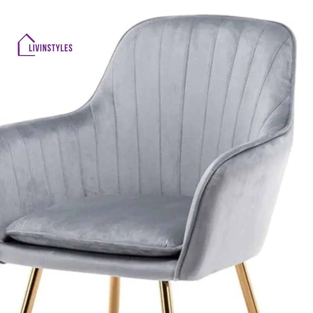 Velvet Sleek Lounge Chair Grey Furniture