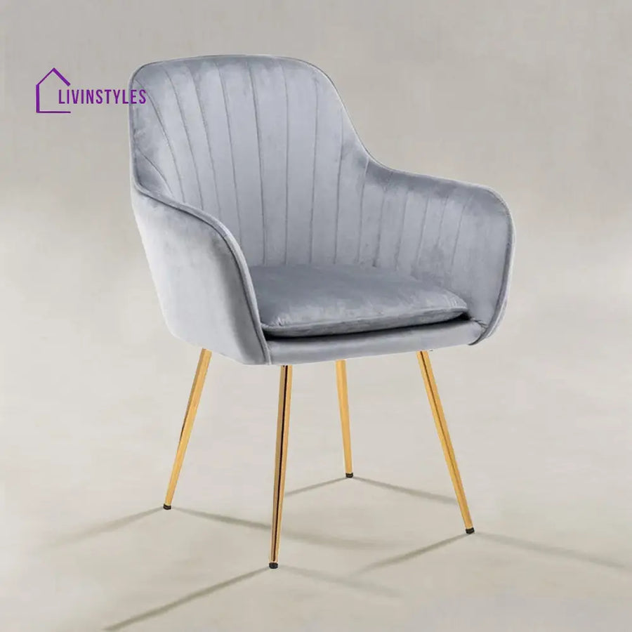 Velvet Sleek Lounge Chair Grey Furniture
