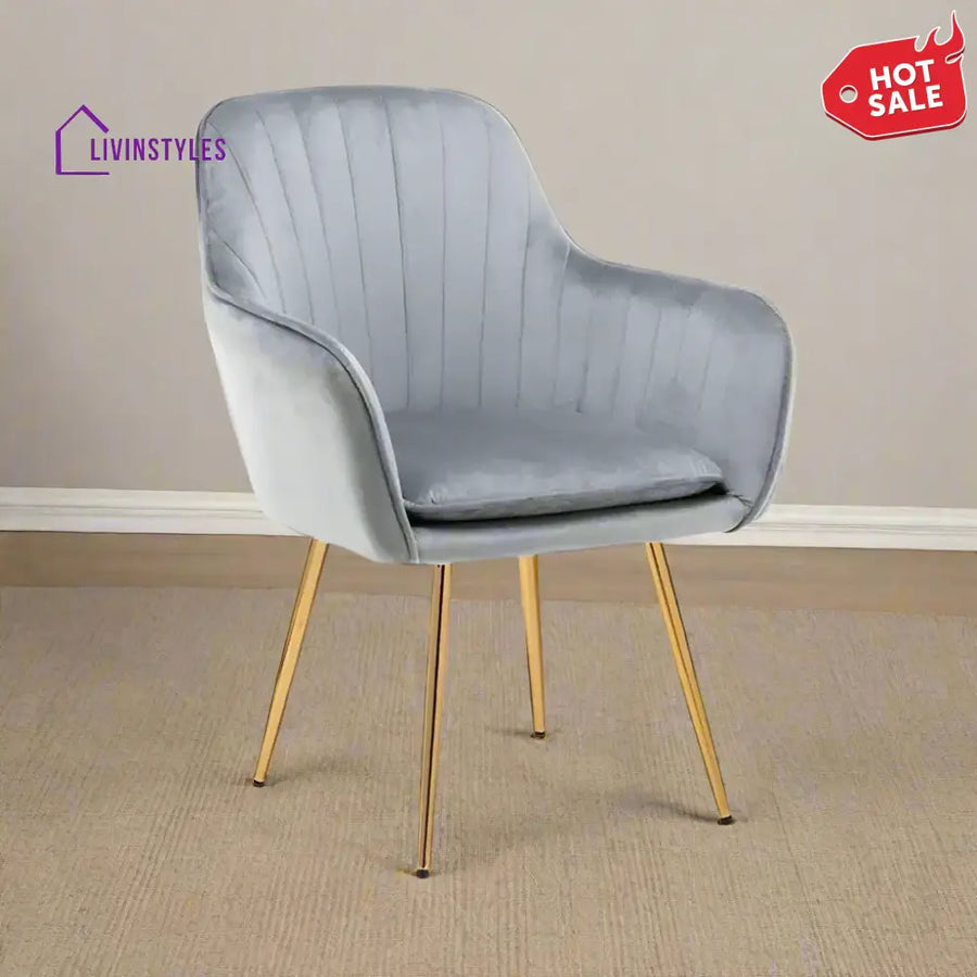 Velvet Sleek Lounge Chair Grey Furniture