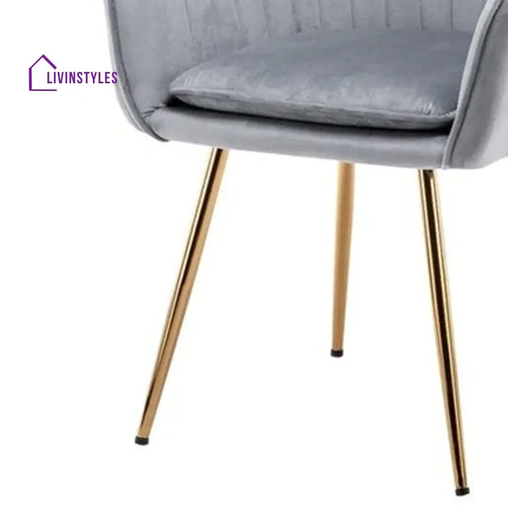 Velvet Sleek Lounge Chair Grey Furniture