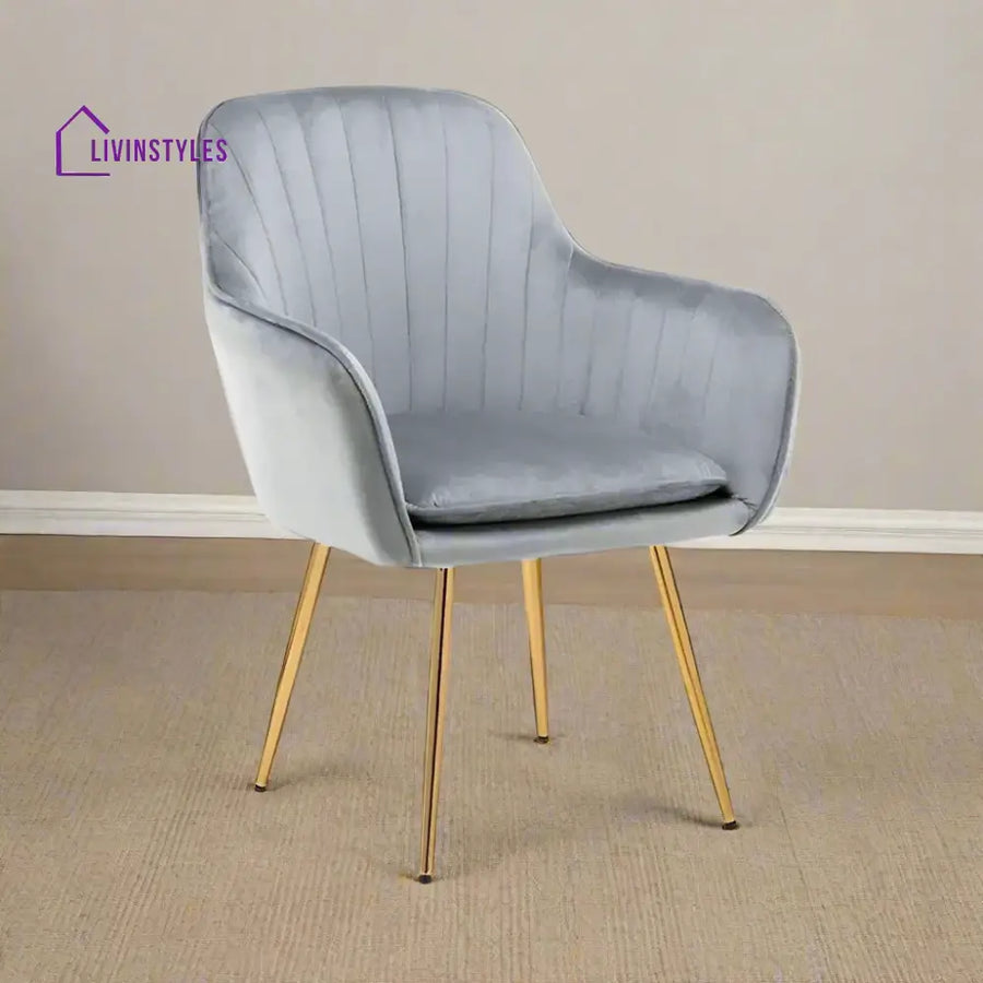 Velvet Sleek Lounge Chair Grey Furniture