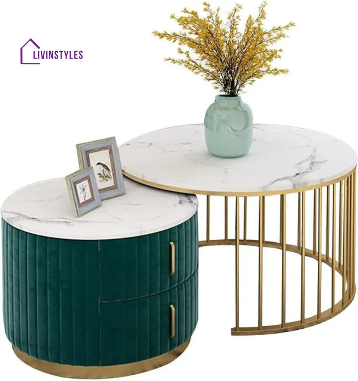 Vendant Metal And Marble Coffee Table Set For Living Room Tables