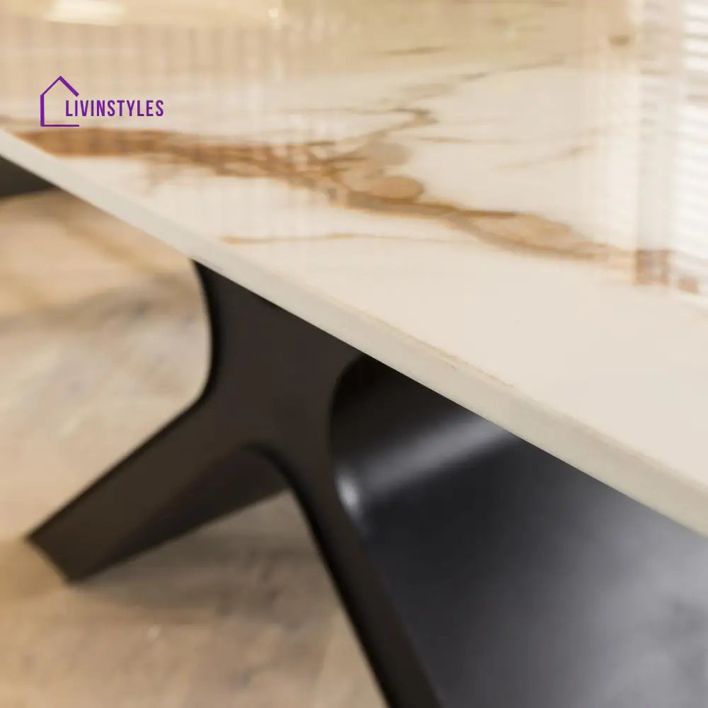 Venera 8 Seater Ceramic Dining Table White