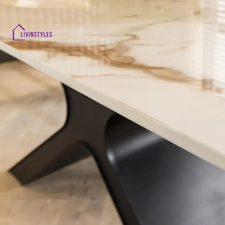 Venera 8 Seater Ceramic Dining Table White