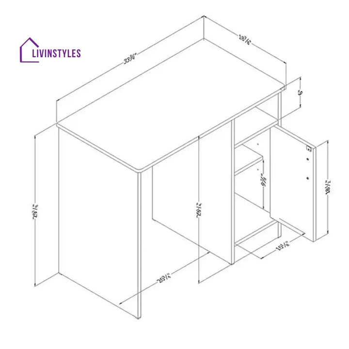 Venera Black Study Table for Students