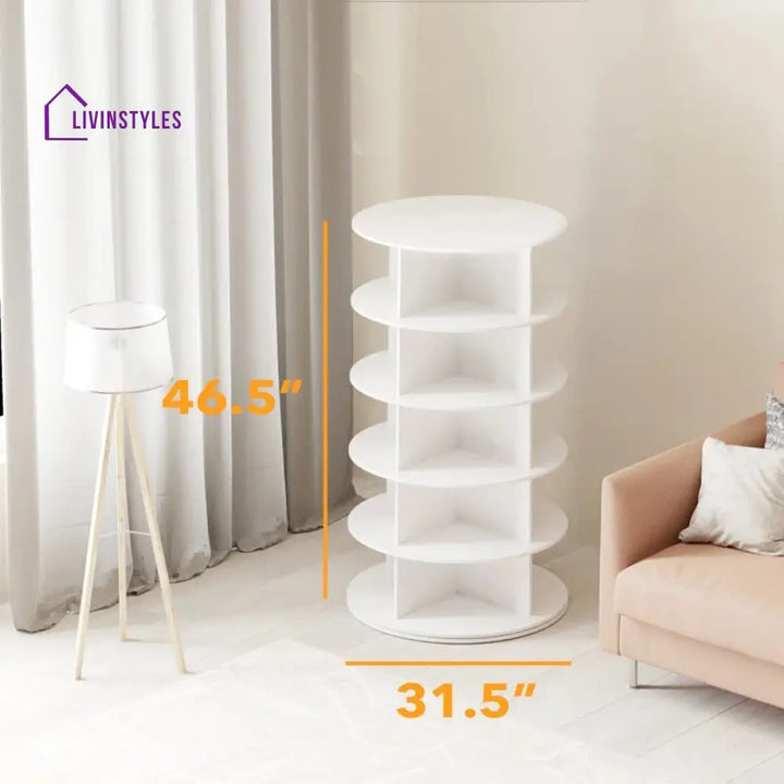Venera Engineered Wood Rotating Shoe Rack for Home