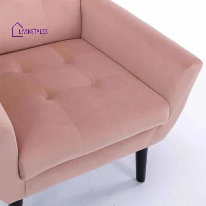Veniamin Luxurious Double Cushion Velvet Chair Pink Furniture