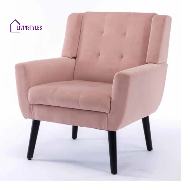 Veniamin Luxurious Double Cushion Velvet Chair Pink Furniture