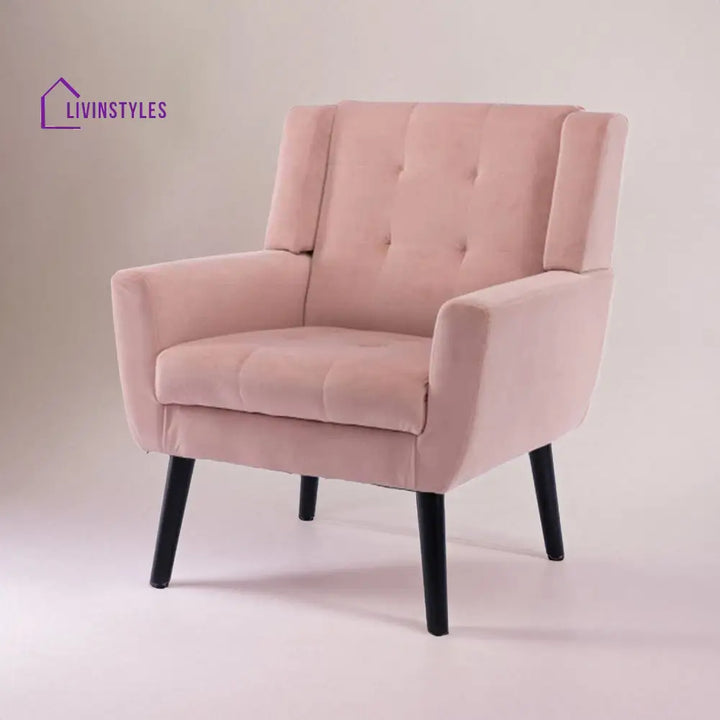 Veniamin Luxurious Double Cushion Velvet Chair Pink Furniture