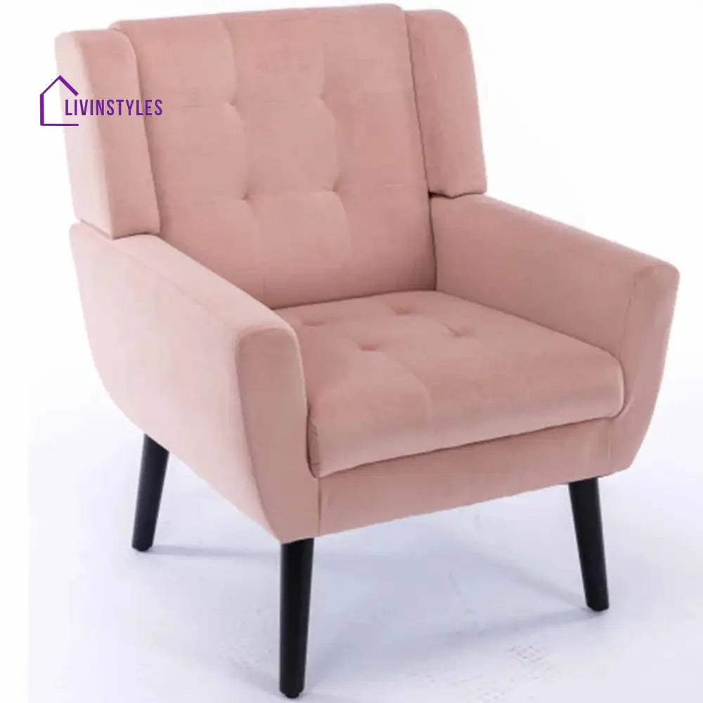 Veniamin Luxurious Double Cushion Velvet Chair Pink Furniture