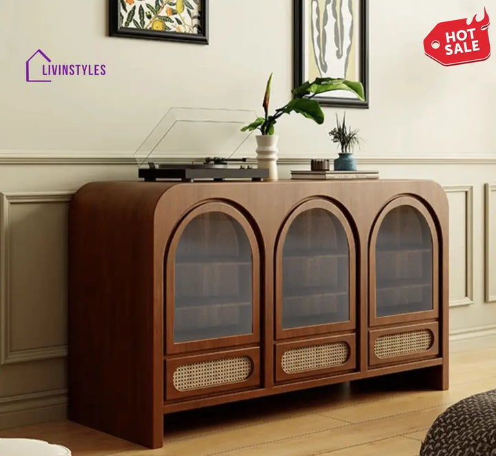 Veniamin Wooden 54’’ Crockery Cabinet Credenza Hutches