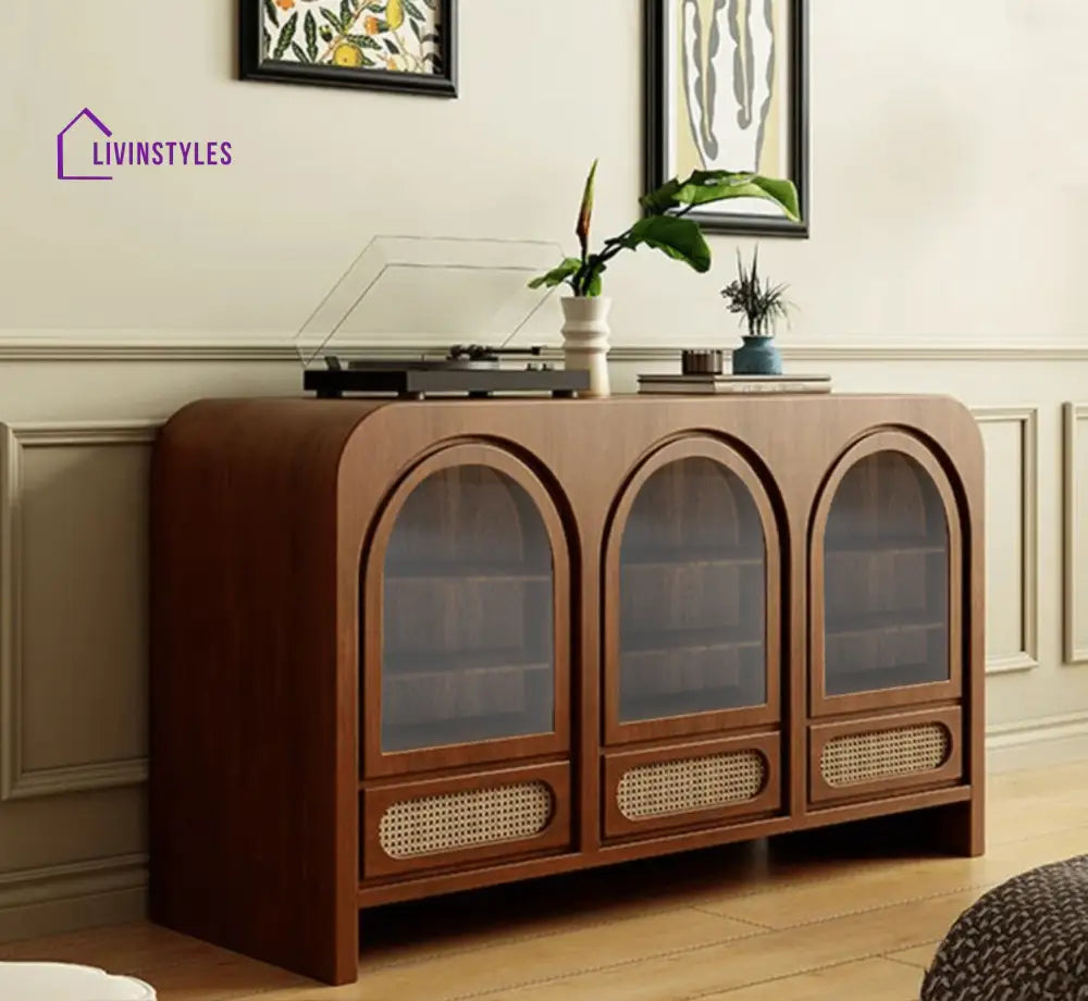 Veniamin Wooden 54’’ Crockery Cabinet Credenza Hutches