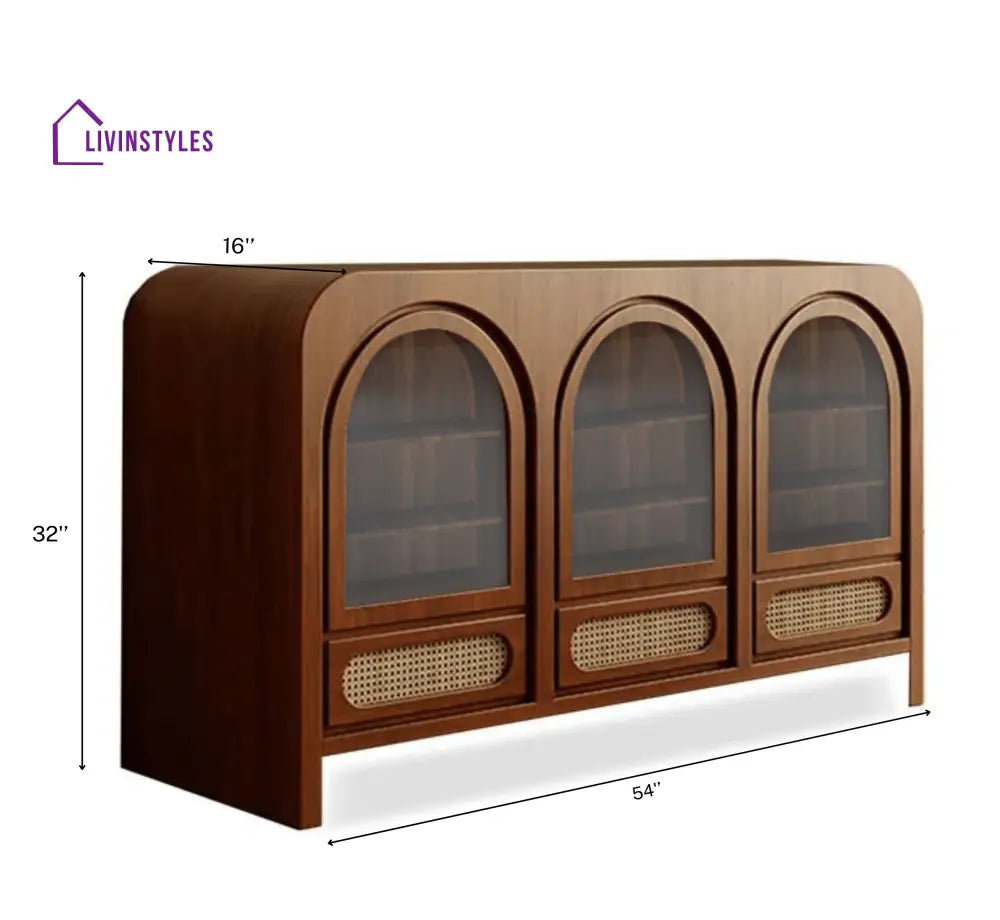 Veniamin Wooden 54’’ Crockery Cabinet Credenza Hutches