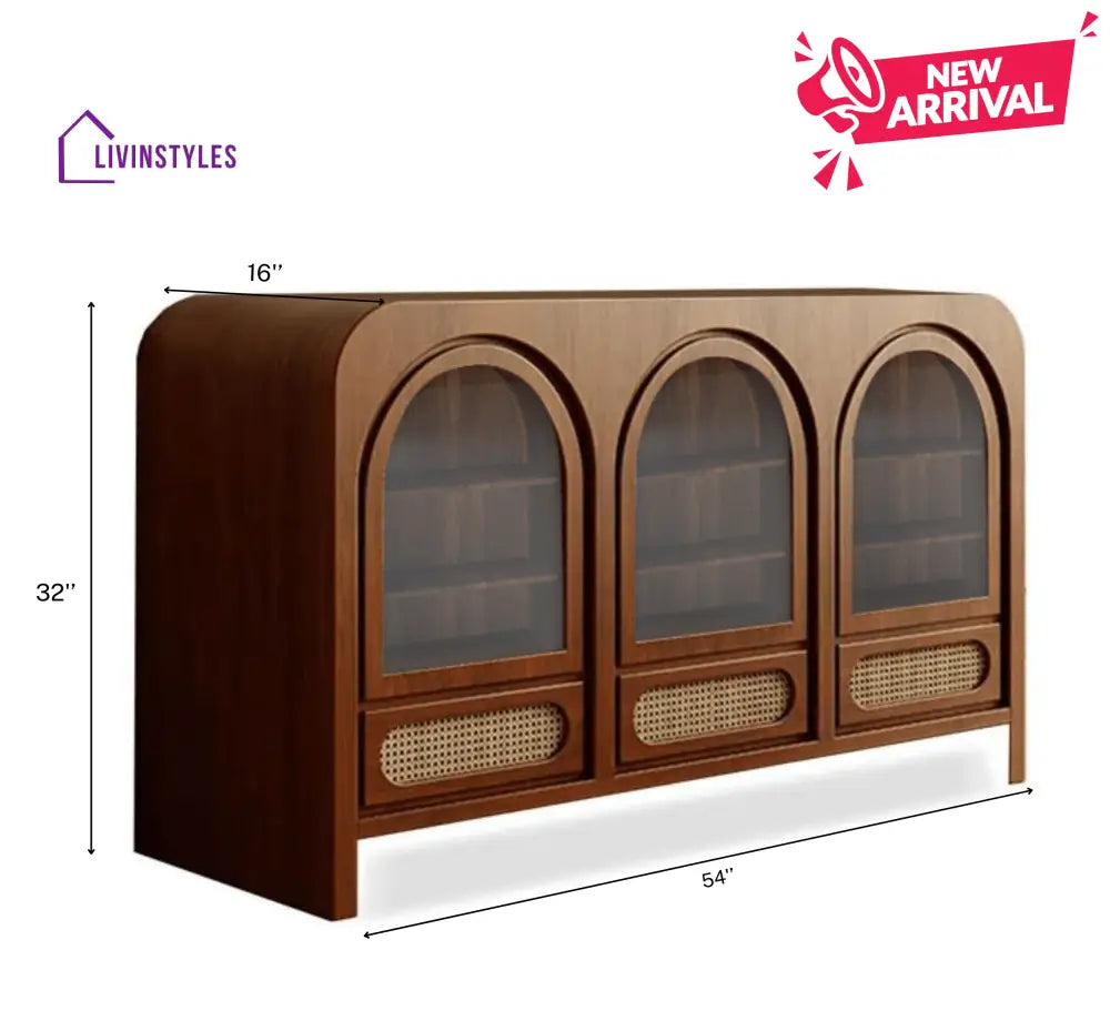 Veniamin Wooden 54’’ Crockery Cabinet Credenza Hutches