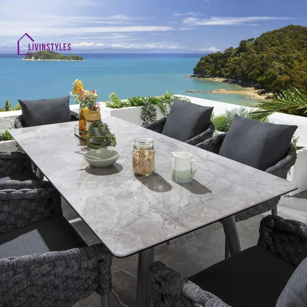 Ventus Outdoor Patio Seating Set 6 Chairs and 1 Table Set (grey) - Dining sets