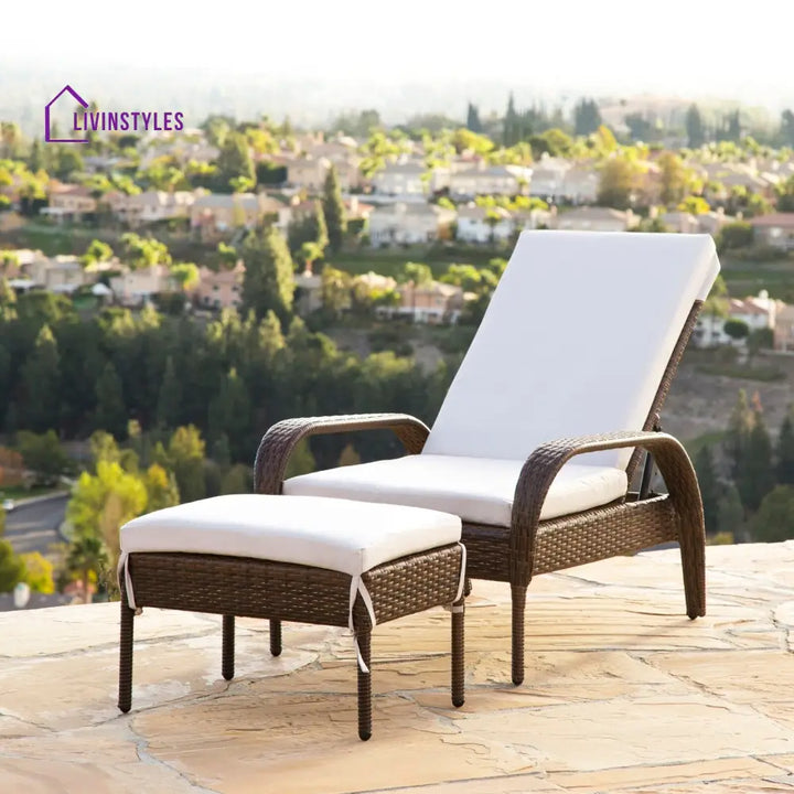 Venus Outdoor Swimming Poolside Lounger (Dark Brown) - Loungers