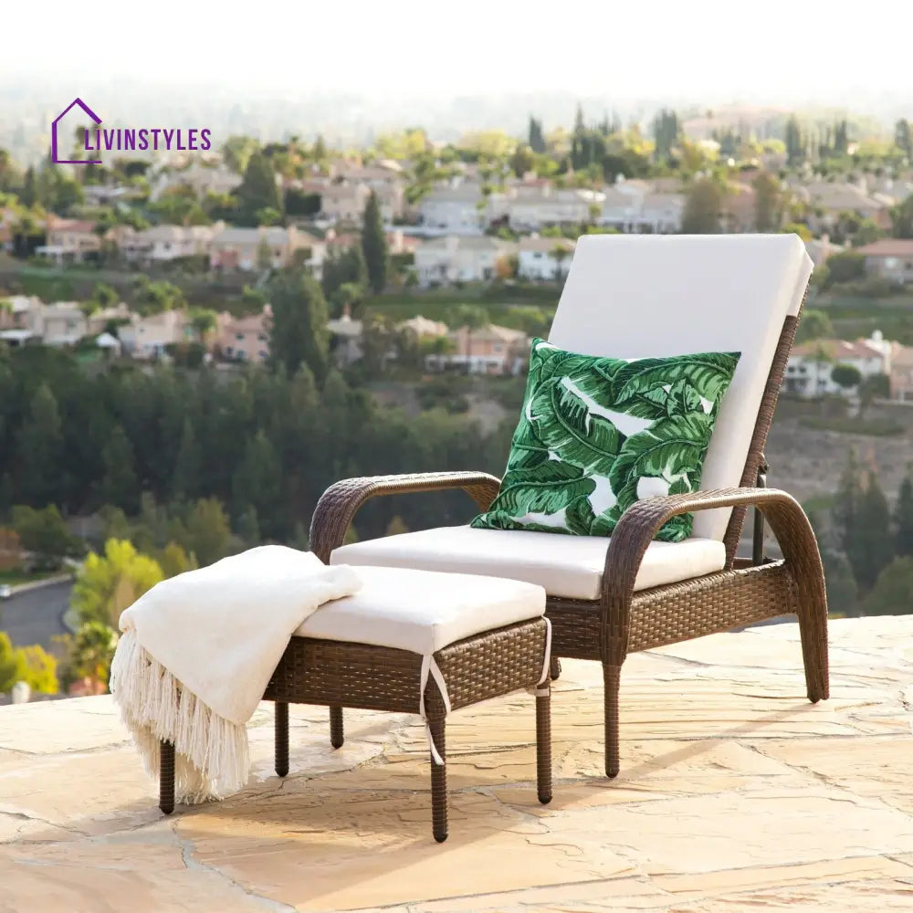 Venus Outdoor Swimming Poolside Lounger (Dark Brown) - Loungers