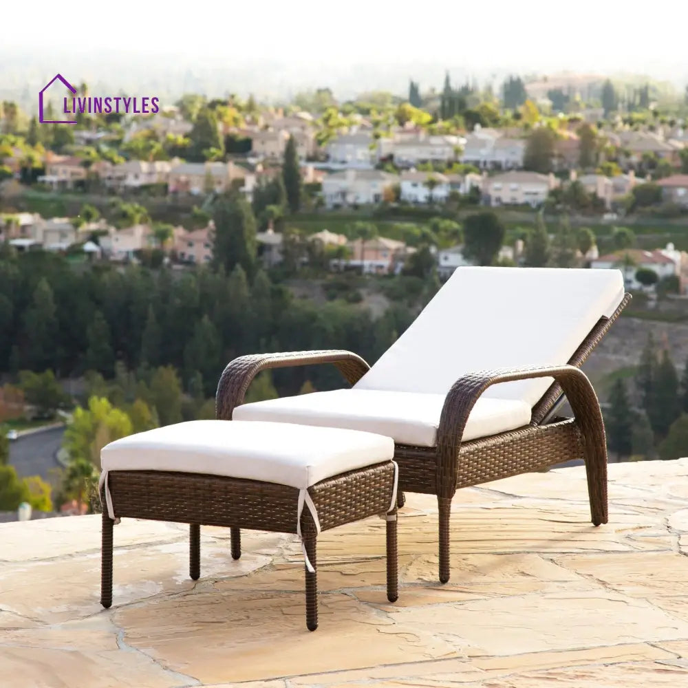 Venus Outdoor Swimming Poolside Lounger (Dark Brown) - Loungers
