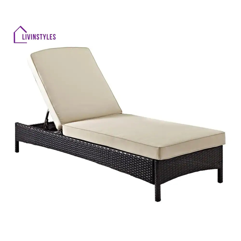 Veny Outdoor Swimming Poolside Lounger (Dark Brown) - Loungers