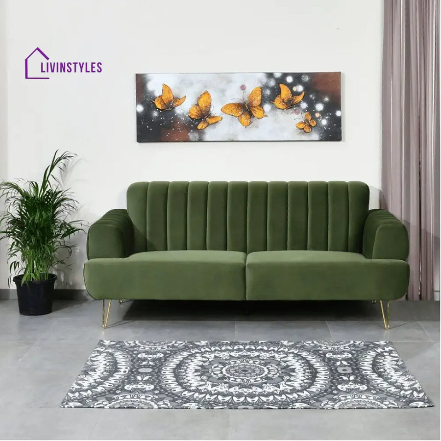 Vera 3 Seater Sofa in Green colour for Living Room