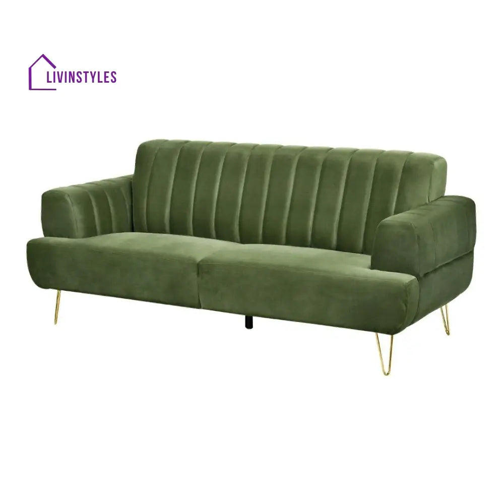 Vera 3 Seater Sofa in Green colour for Living Room